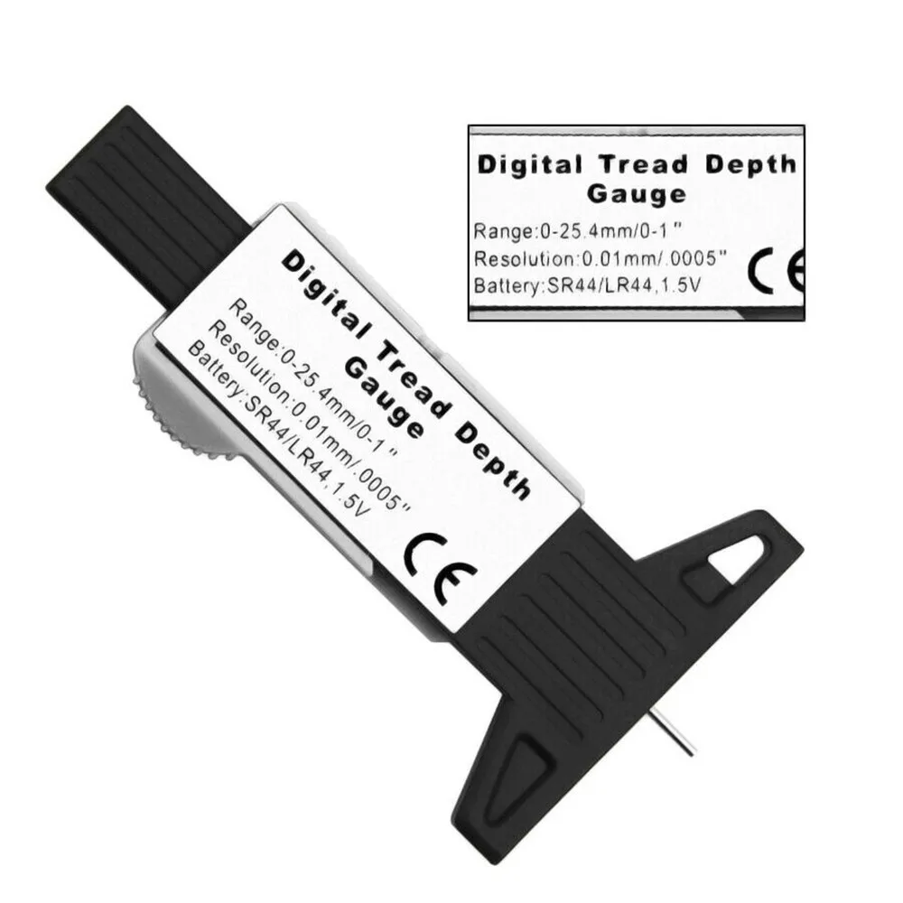 

Digital Tyre Depth Gauge Tread Car Motorbike Tester Brake Shoe Pad 25mm Clear And Durable Digital Automatic Display