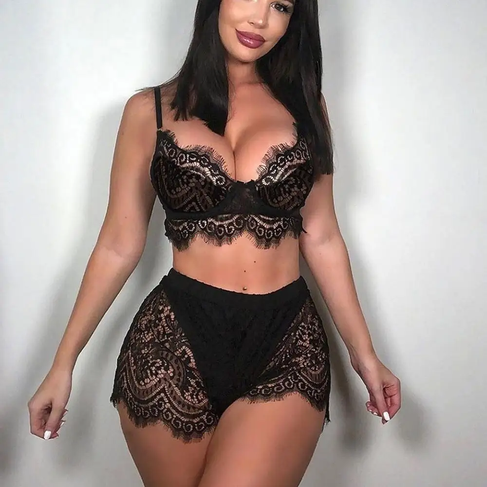 Женское нижнее белье комплект сексуального кружевного бюстгальтера сексуальное