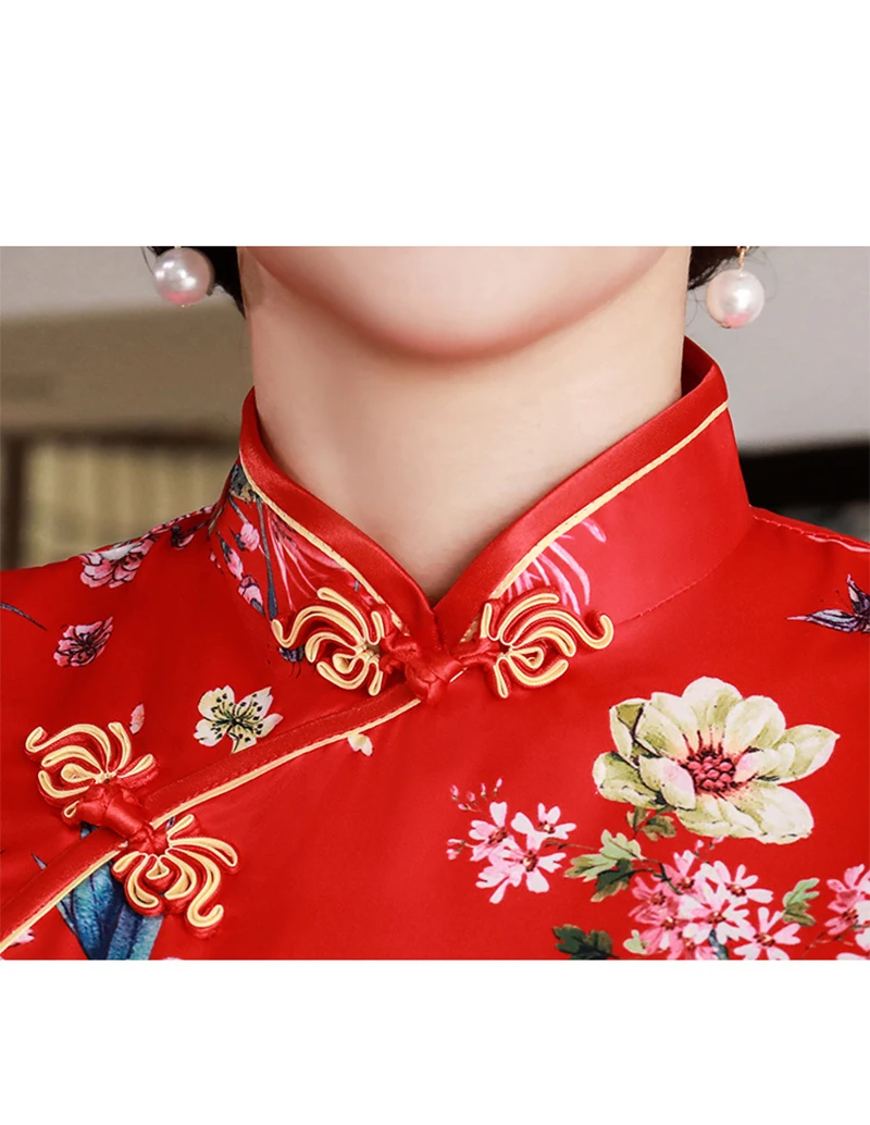 2019 New Summer Short Cheongsam Dress Floral Slim Vintage Plus Size Qipao Dresses 4XL | Тематическая одежда и униформа