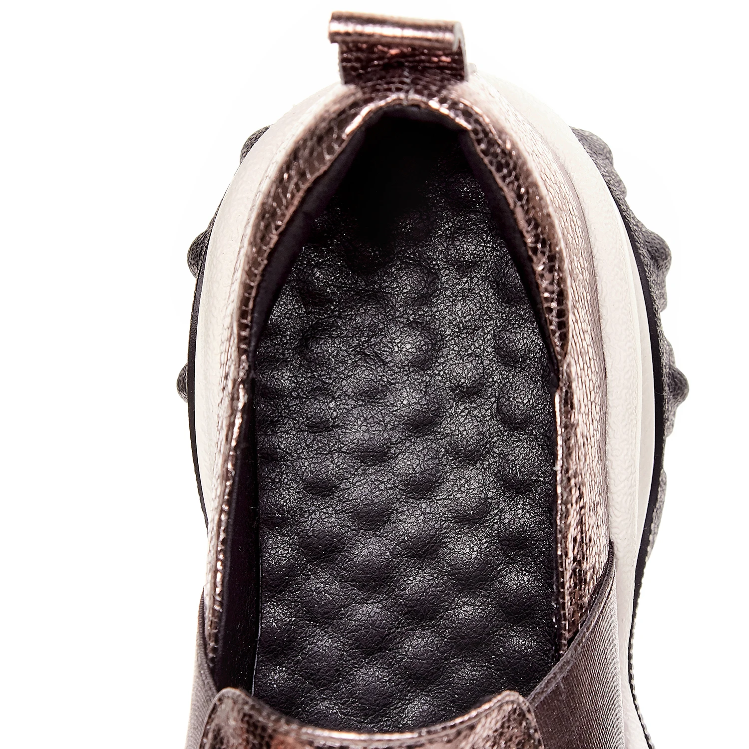 

Silver Slip on Sneakers Women Leather Platform Woman Shoes Sneakers 6cm