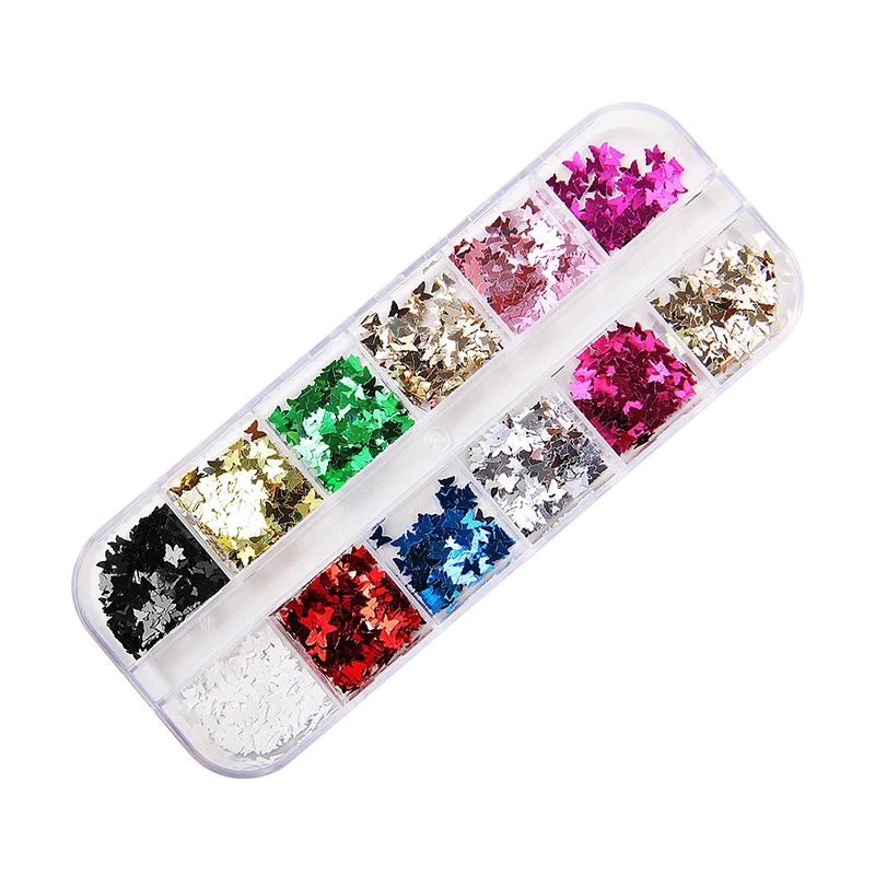 1 коробка голографические Блестки для ногтей в форме бабочки|Блестки ногтей| |