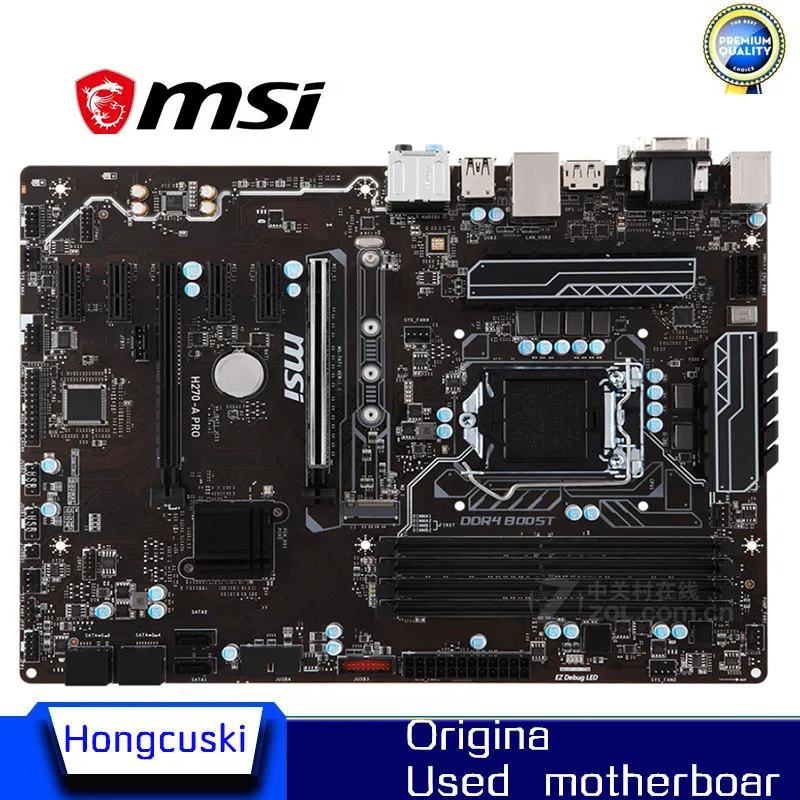 Для материнской платы MSI H270 A PRO Intel Socket LGA 1151 i7 i5 i3 DDR4 PCI E3.0 M.2 USB 3 1 оригинальная б/у
