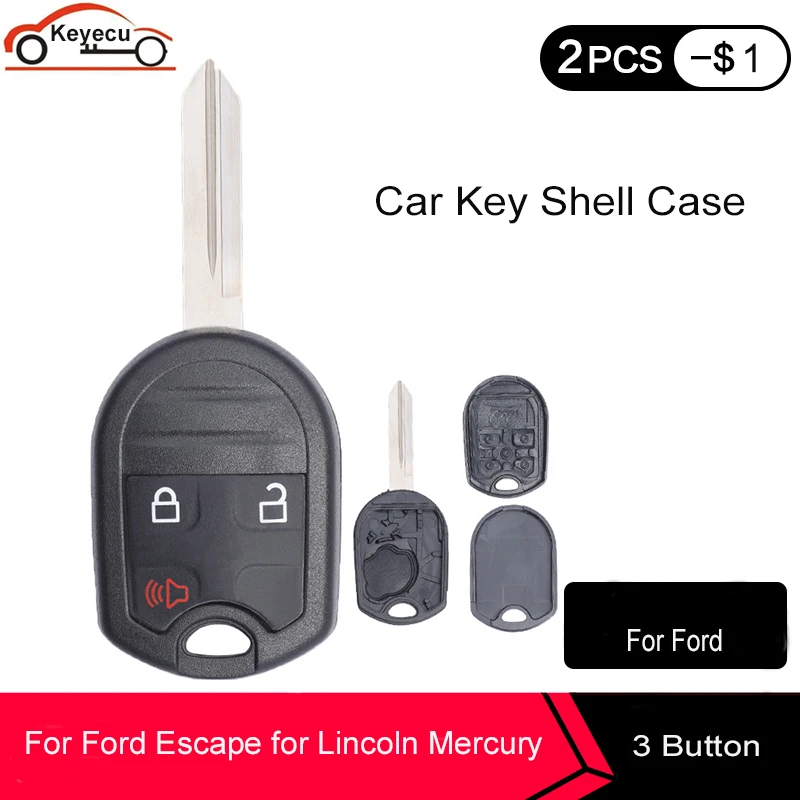 KEYECU 3 шт. чехол для автомобильного ключа с дистанционным управлением кнопки Ford Edge
