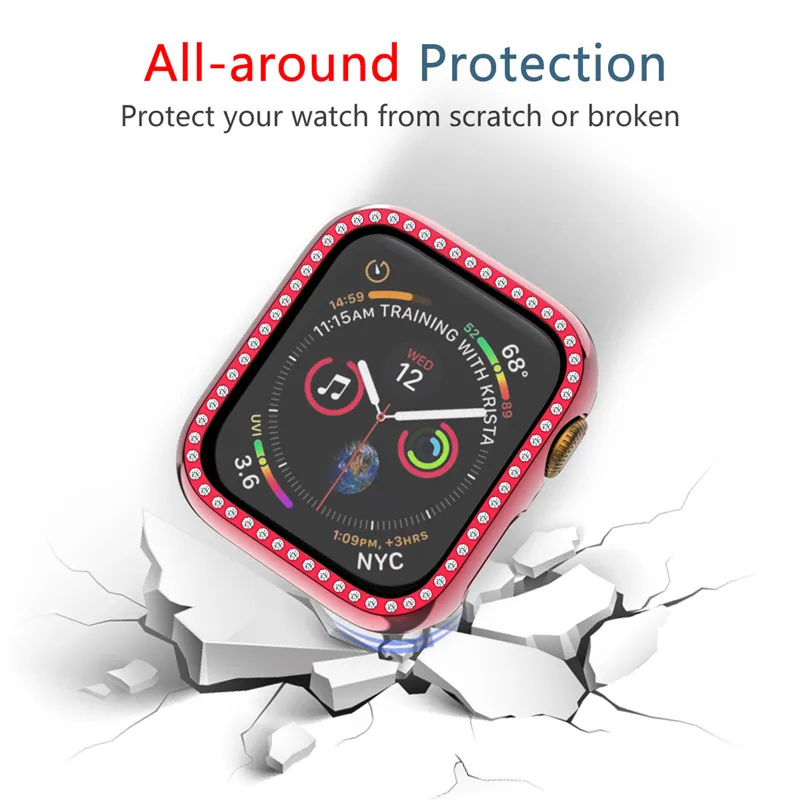 Алмазный чехол для Apple Watch Series 5 4 3 2 1 38 мм 42 s Iwatch 40 44 аксессуары часов Романтический