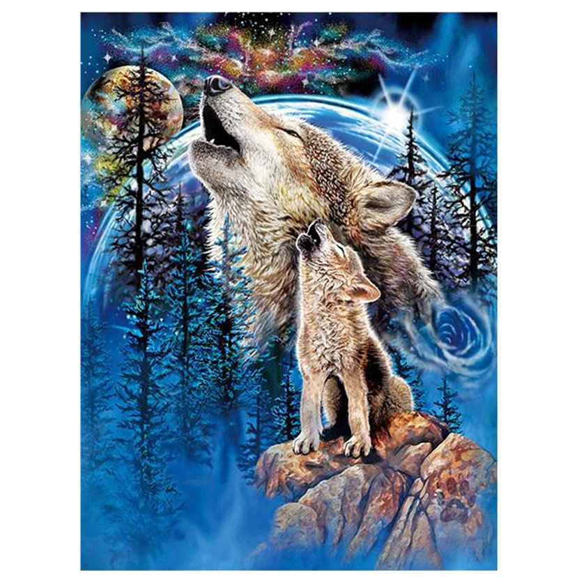 Алмазная 5D картина «сделай сам», полноразмерная вышивка с волком, с изображением животных, вышивка крестиком, стразы, мозаика, настенное искусство BM560