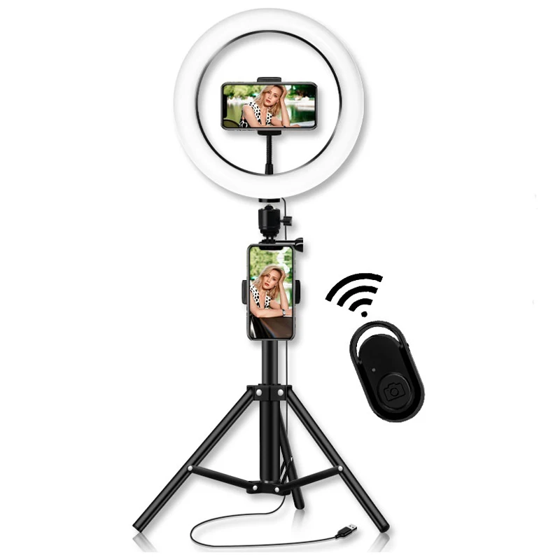 

10 Inch Photography Dimmable 6500K Ring Light with Rgb Makeup Led Fill Light Lamp for Live Video with Phone Holder