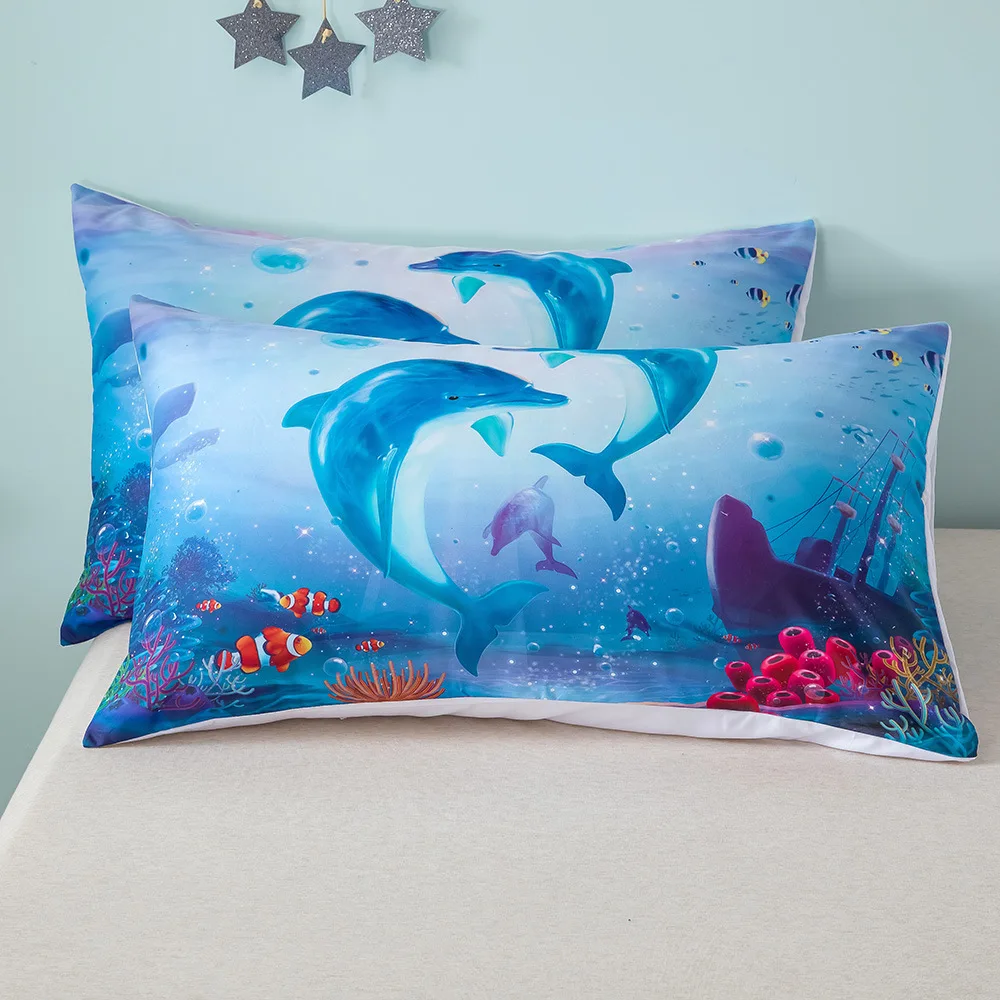 Комплект постельного белья с изображением животных океана|Комплекты белья| |