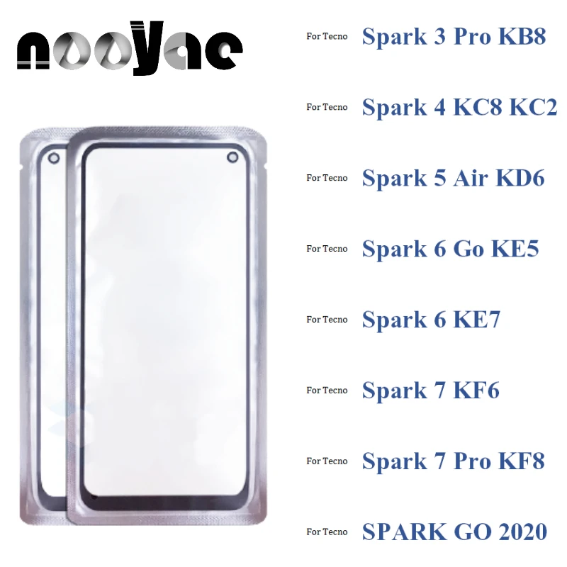 5 шт. дигитайзер ЖК-датчик сенсорный экран стеклянная линза OCA для Tecno Spark 3 4 5 6 7 Pro KB8 KC8 KC2 Air KD6 Go KE5 KE7 KF6 KF8 2020