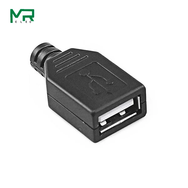 Лидер продаж; Новинка; Тип A входящий штекер USB 4-контактный Штекерный разъем USB разъем с черным Пластик крышка - Цвет: A  5 PCS
