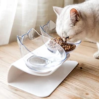 non slip double cat bowl with raised stand pet food cat feeder protect cervical vertebra cat food bowl for dogs pet products