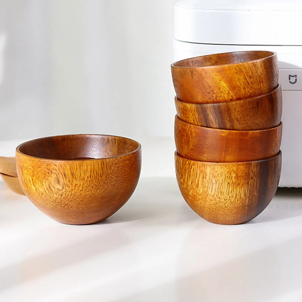 

Japanese Style Wooden Bowl Natural Wood Bowl Tableware for Salad Fruit Noodle Rice Soup Kitchen Utensil Dishes Handmade Crafts