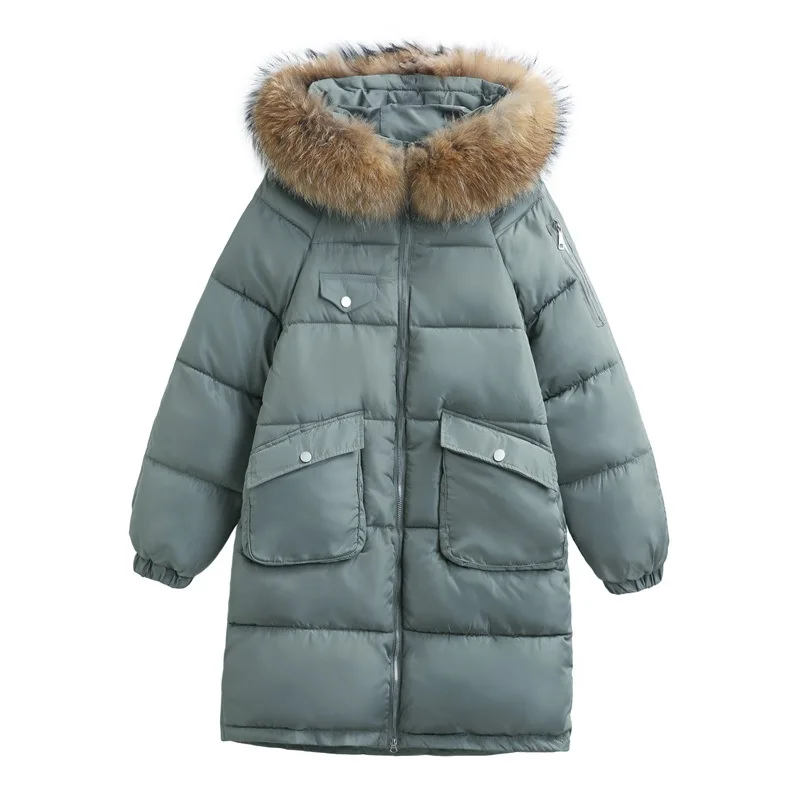 

Зимняя длинная парка, куртка, женское корейское пальто большого размера, теплое толстое свободное пуховое пальто из хлопка, женская верхняя...