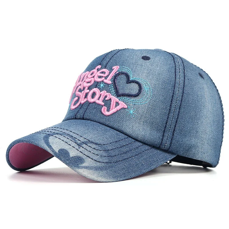 

Кепка женская джинсовая с вышивкой, бейсболка с надписью, в стиле хип-хоп, лето 2021