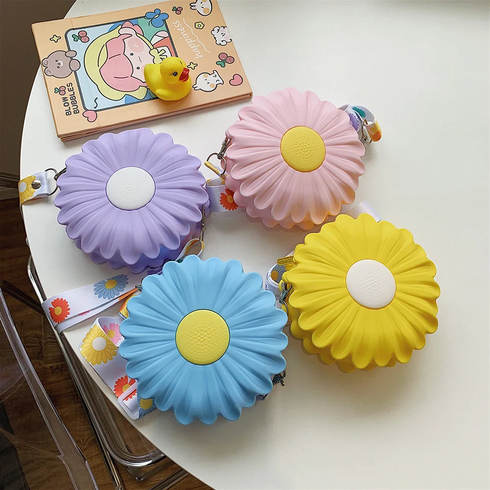 

Модные женские сумки через плечо, стильные силиконовые мини-сумки-мессенджеры контрастных цветов с маргариткой для покупок, путешествий