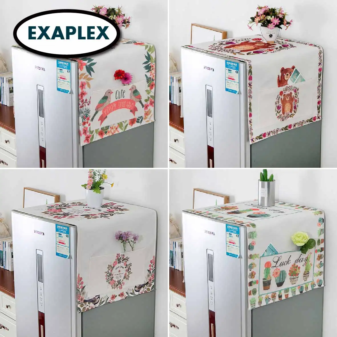 Пылезащитный чехол из хлопка и льна для микроволновой печи холодильника