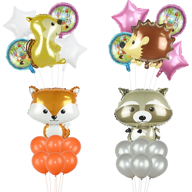 

5/7pcs Jungle Theme Party Balloon Kit Cute Fox Hedgehog Foil Balloon Set for Kids Birthday decor Favors Baby Shower Party Toys