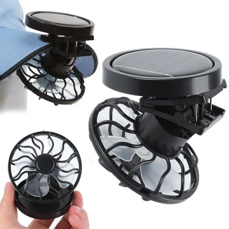 

Car Solar Fan Sun Energy Cell Cooling Usb Portable Fan Cooler Mini Fan Clip-on Hat For Summer Electrical Appliances For Camping