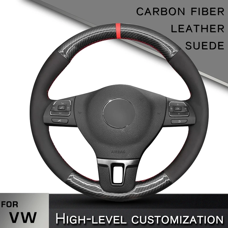 Custom Car Steering Wheel Cover for Volkswagen VW Tiguan Lavida Passat B7 Jetta Mk6 MK5 interior | Автомобили и мотоциклы