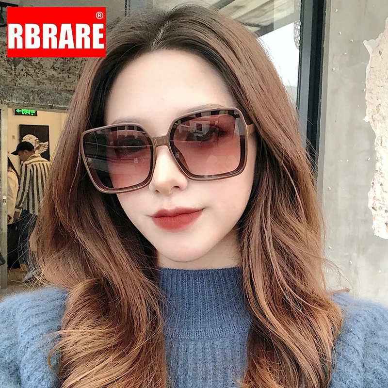 

RBRARE Vintage Oversized Sunglasses Women Luxury Brand Sun Glasses for Women/Men Retro Square Mirror Women Sunglasses Oculos