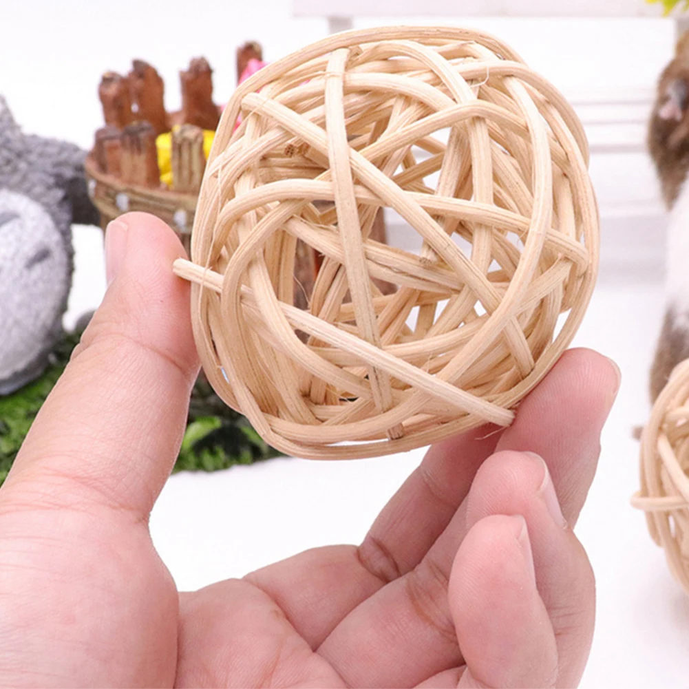 Ротанга ветка мяч для кролик Сирийская хомяк маленькая Животные зубов игрушка