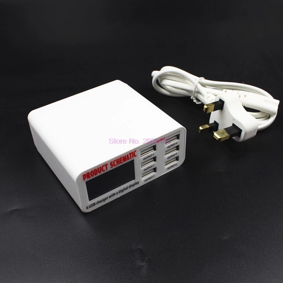 10 шт. дорожное зарядное устройство с 6 USB-портами и ЖК-дисплеем | Электроника