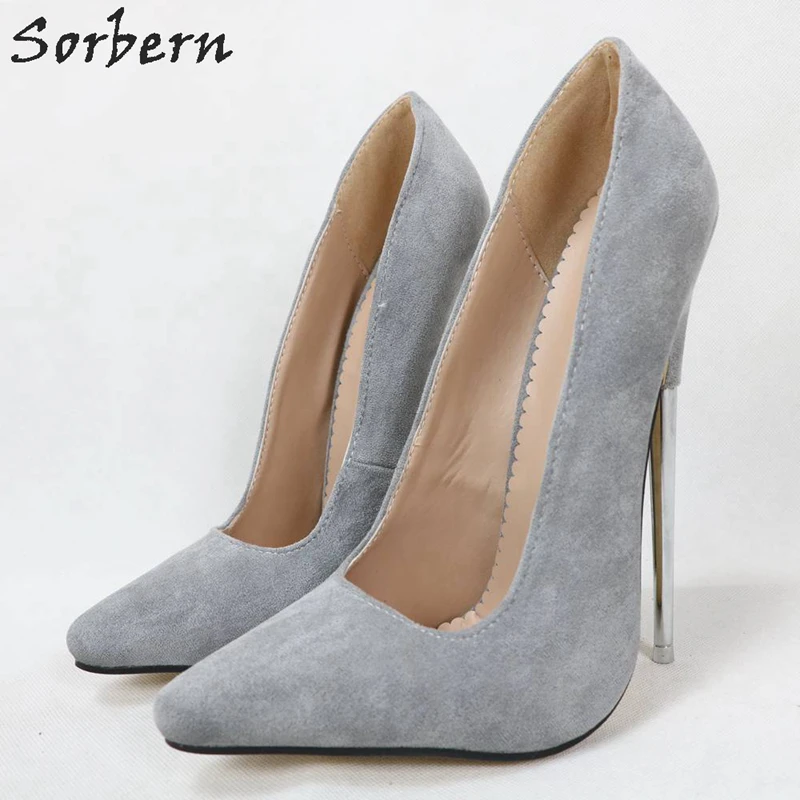 Sorbern Sexy Pink Shiny Pump 7 in Spike Heel Women Shoes Pointed Toe Slip On 18Cm Stiletto High Heels Designer Heels Customized