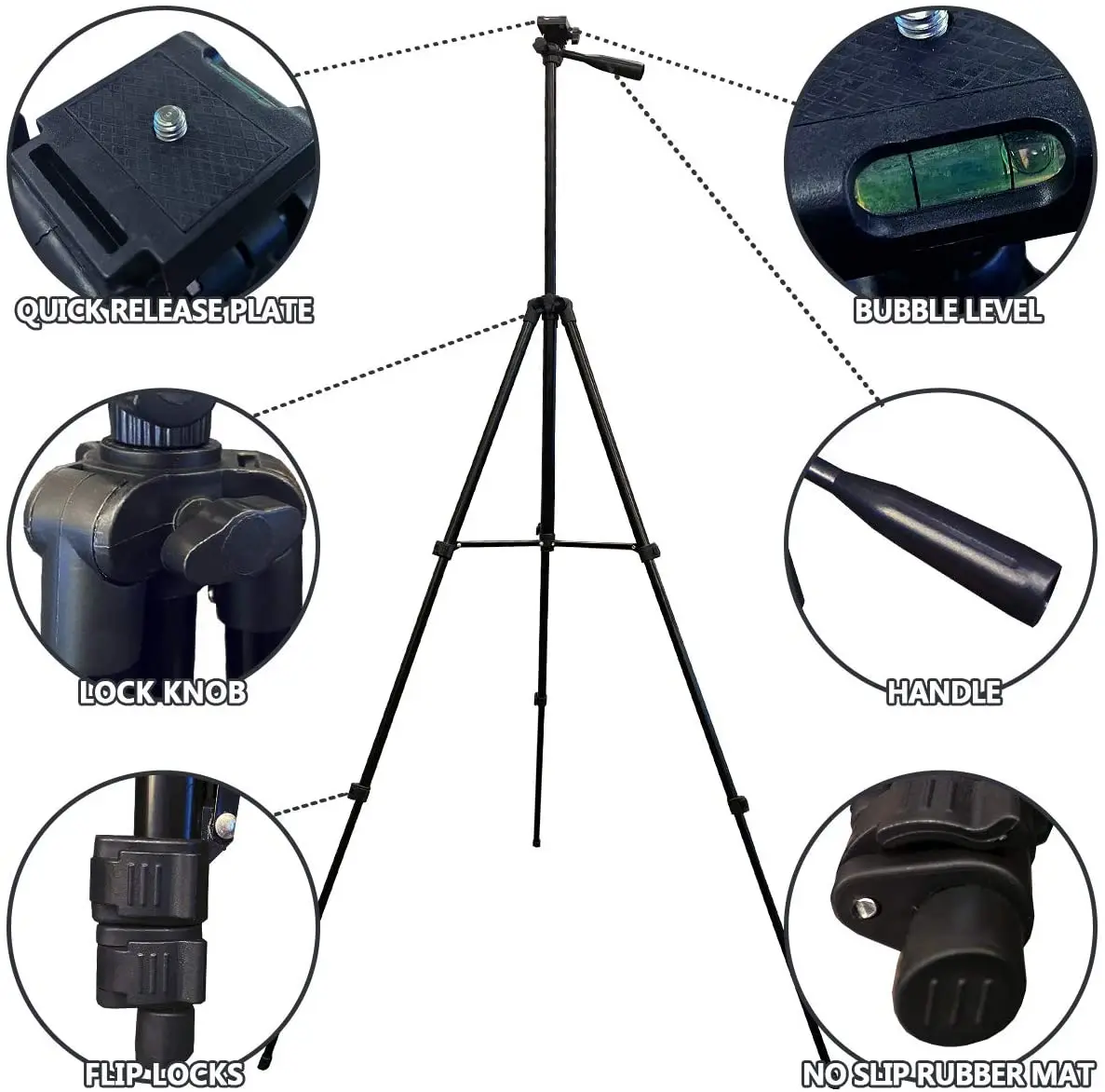 Штатив для камеры 50 дюймов/125 см Гибкая легкая подставка путешествий с