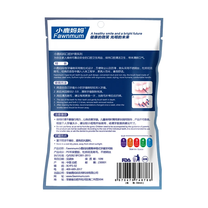 

10pcs Adults Interdental Brush Clean Between Teeth Dental Floss Pick Push-pull Toothpick Cleaning Dental Brushes Teeth Care