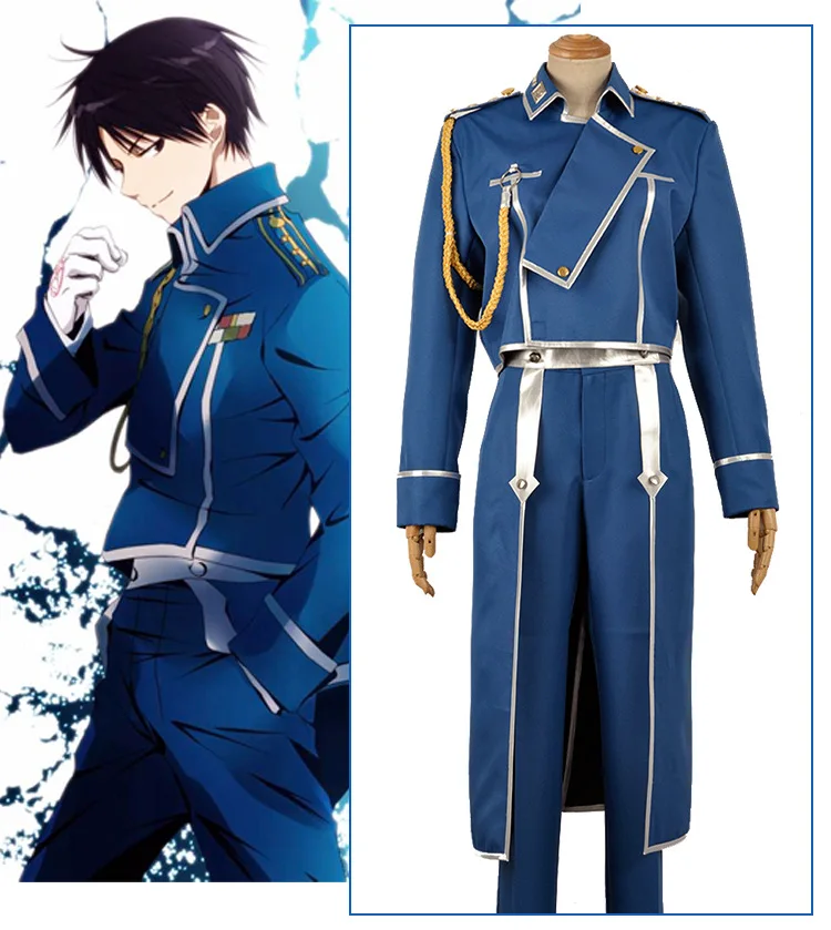 

Anime FullMetal Alchemist Roy Mustang Maes Cosplay Costume Outfits for Adult Women Men Army Uniform Top Pants Gloves Halloween