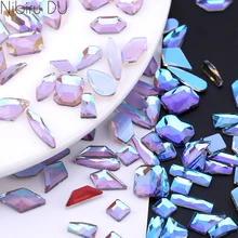 50/100pcs Nail Shaped Drill Rhinestones Parts Crystal Drop Rhombus Arrow Colorful Flatback Stones 3D Gems Nails Art Decoration