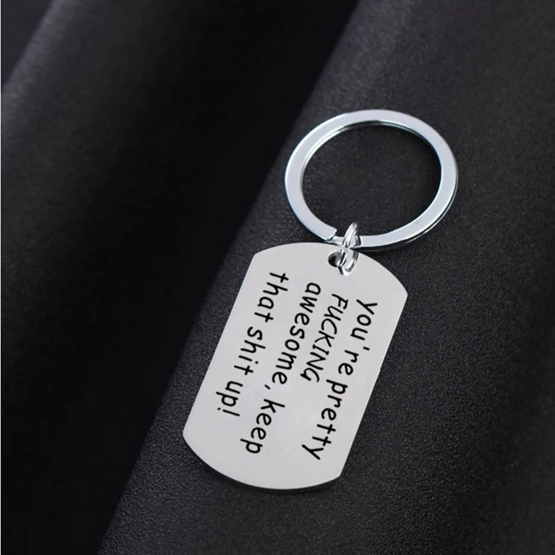 You're Pretty awesome keep That Shit Up 2020 Fashion Letters Key Chain For Couples Men Women Gift Keychain Jewelry | Украшения и