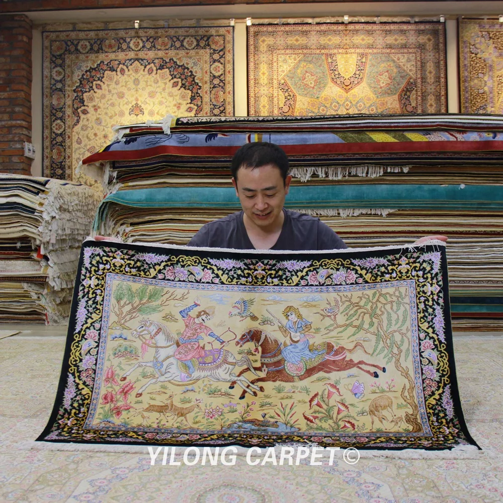 YILONG 2 5 'x 4' ручная работа Шелковый коврик для охоты искусственный ковер