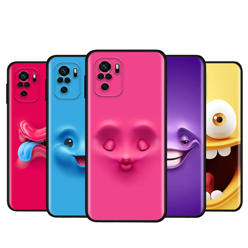 

3D funny face For Xiaomi Redmi Note 10S 10 9 9S 9T 8T 8 7 6 5 Pro Max 5A 4X 4 5G Soft Silicone Phone Case