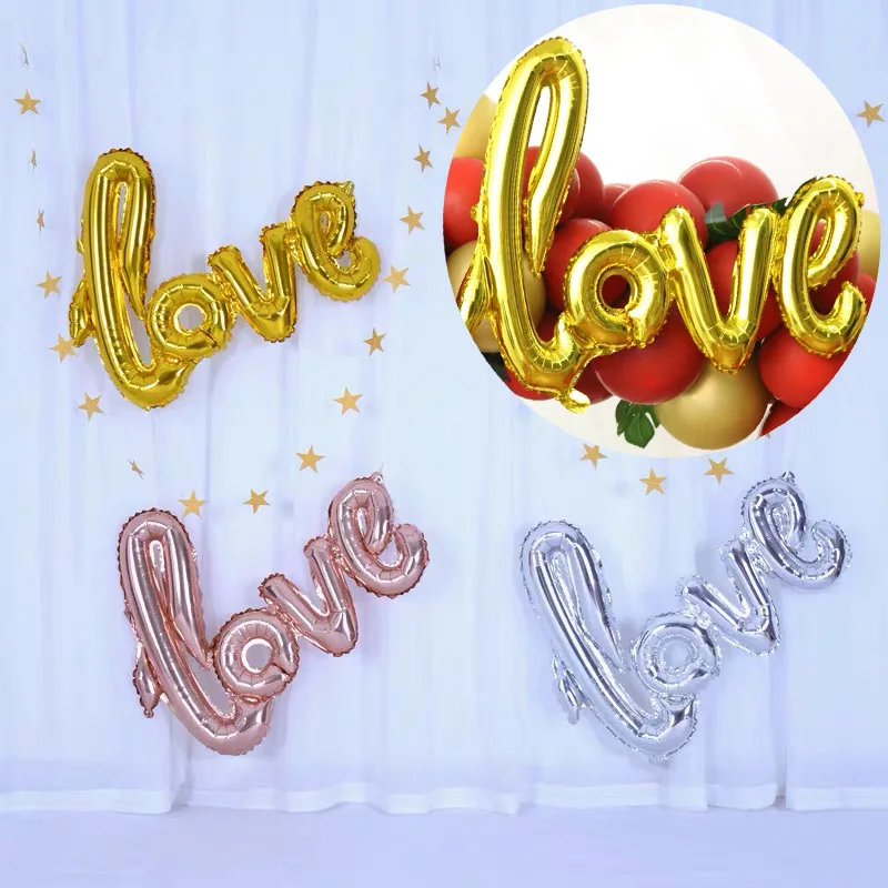 Лигатуры воздушный шар из фольги с надписью Love украшение для Годовщины свадьбы
