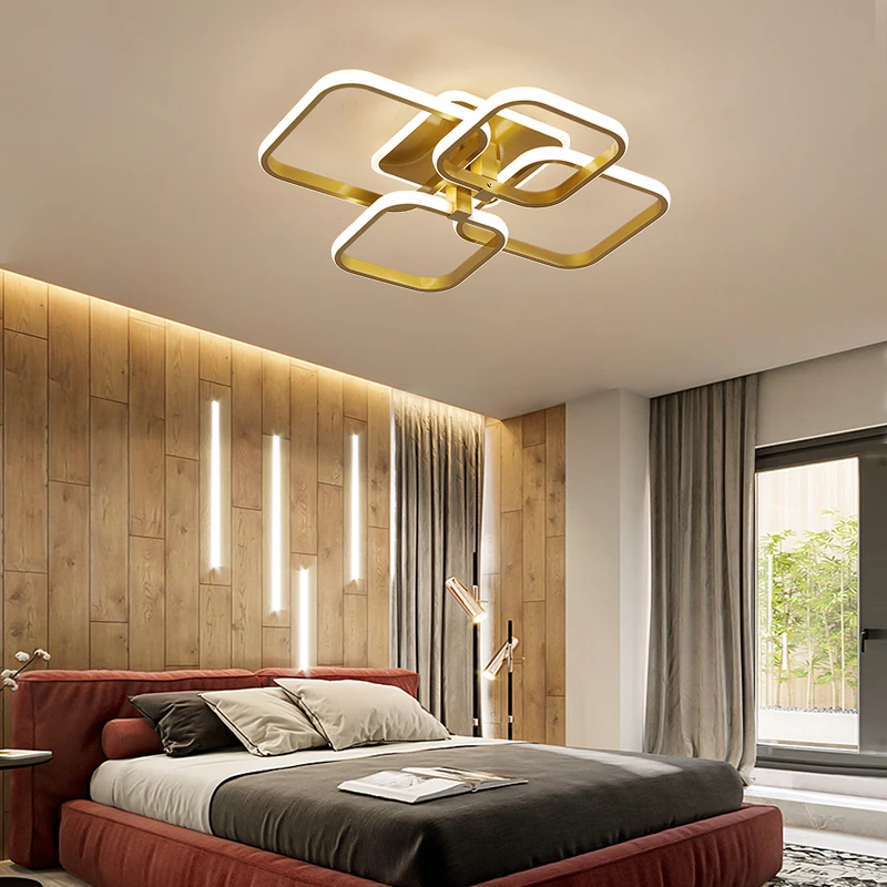 

Acylic Ceiling Lights Square Rings For Living Room Bedroom Home AC85-265V Modern Led Ceiling Lamp Fixtures lustre plafonnier
