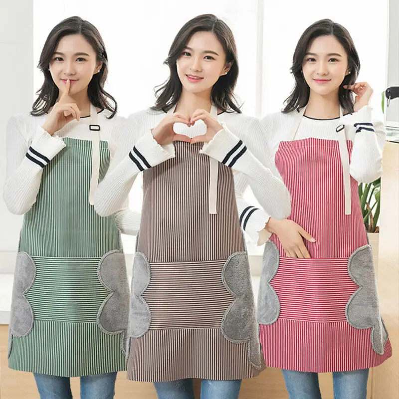 Adjustable Half-length Adult Apron Striped Hotel Restaurant Chef Waiter Kitchen Cook With Pocket For Cooking Baking | Дом и сад