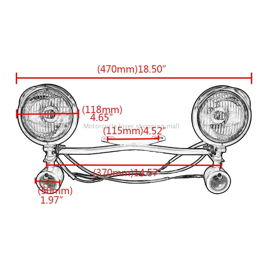

Motorcycle Spot Fog Lamp Passing Turn Signal Lights Bar Chrome Accessories For Harley Honda Yamaha Kawasaki Suzuki Cruiser