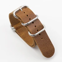 onthelevel genuine leather zulu watchband leather nato strap 20mm 22mm watch strap brown wristband accessories c