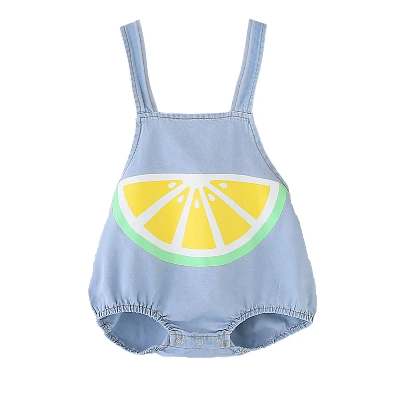 Джинсовое боди для малышей Осенняя одежда Летняя Милая без рукавов девочек