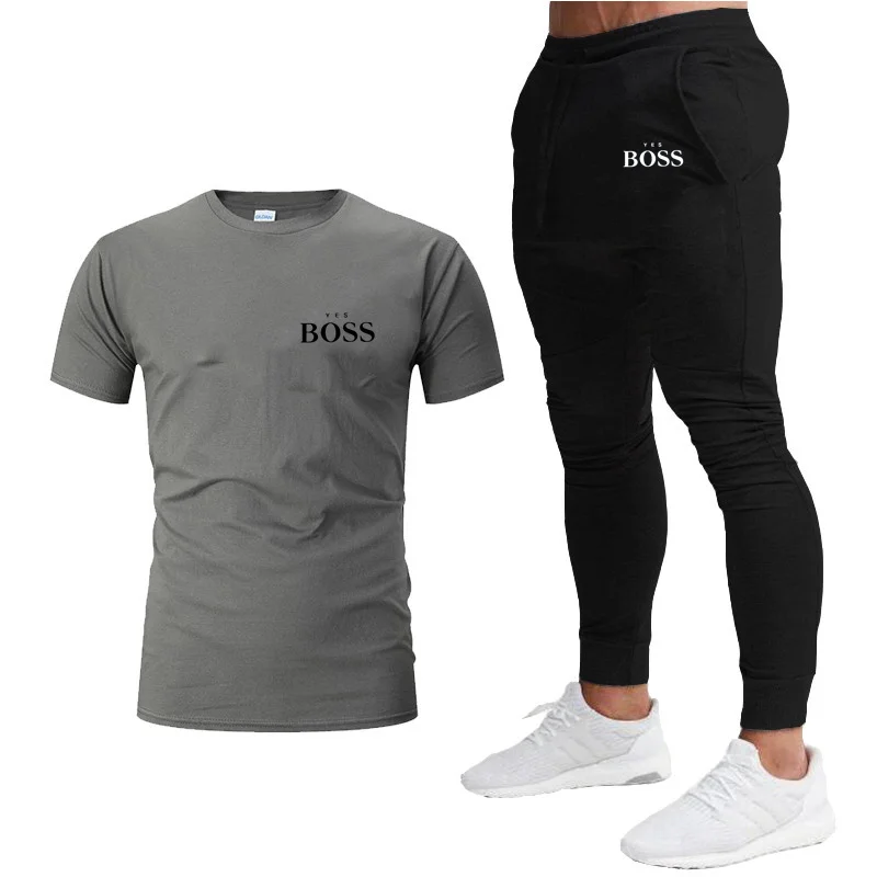 

New Fashion Style Spring Summer Men Sports All Cotton Suit Short Sleeve Shirt t Shirt +Shorts Men's Casual Clothing 2 Pieces Set