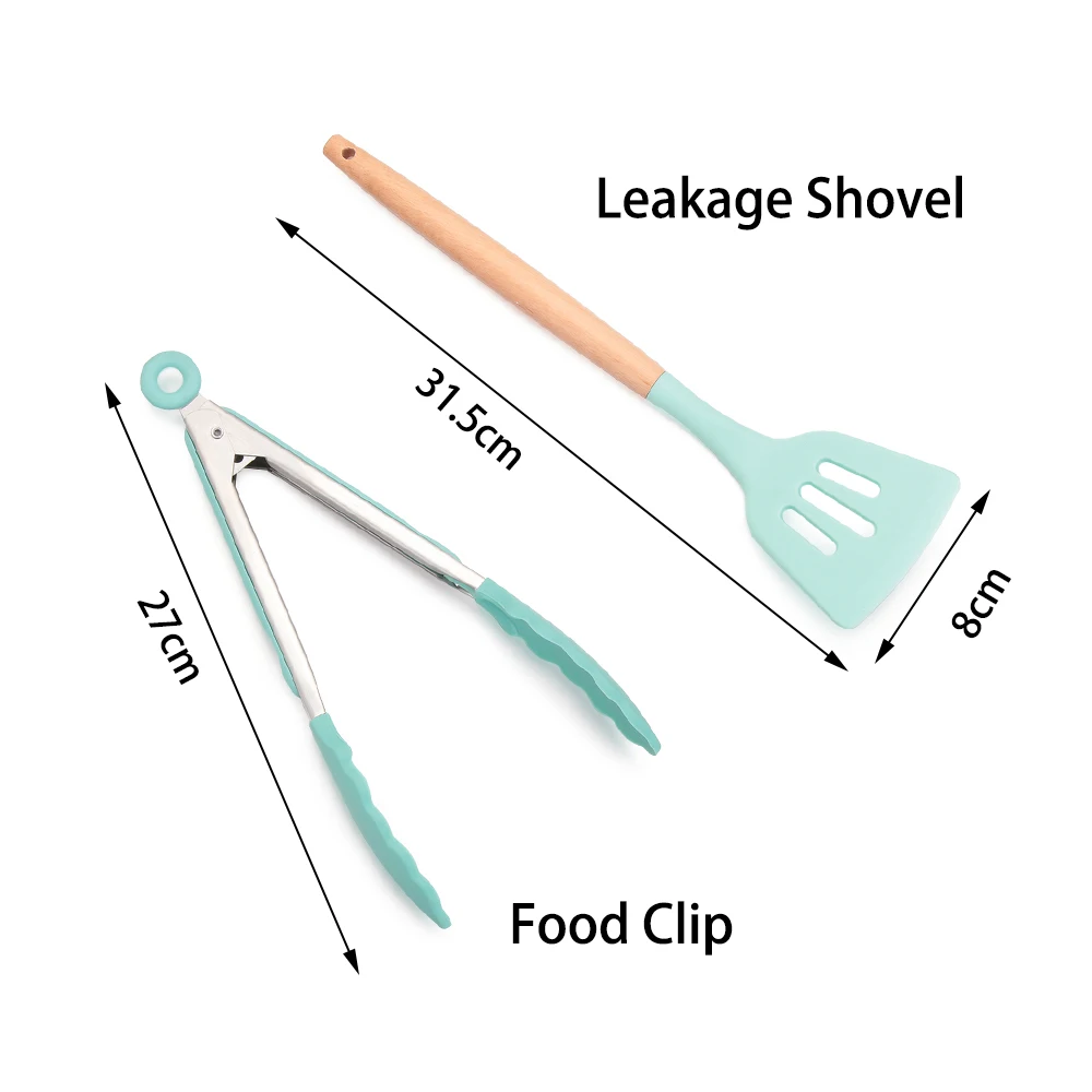 Силиконовая антипригарная кухонная утварь 1 шт. деревянная ручка столовая посуда