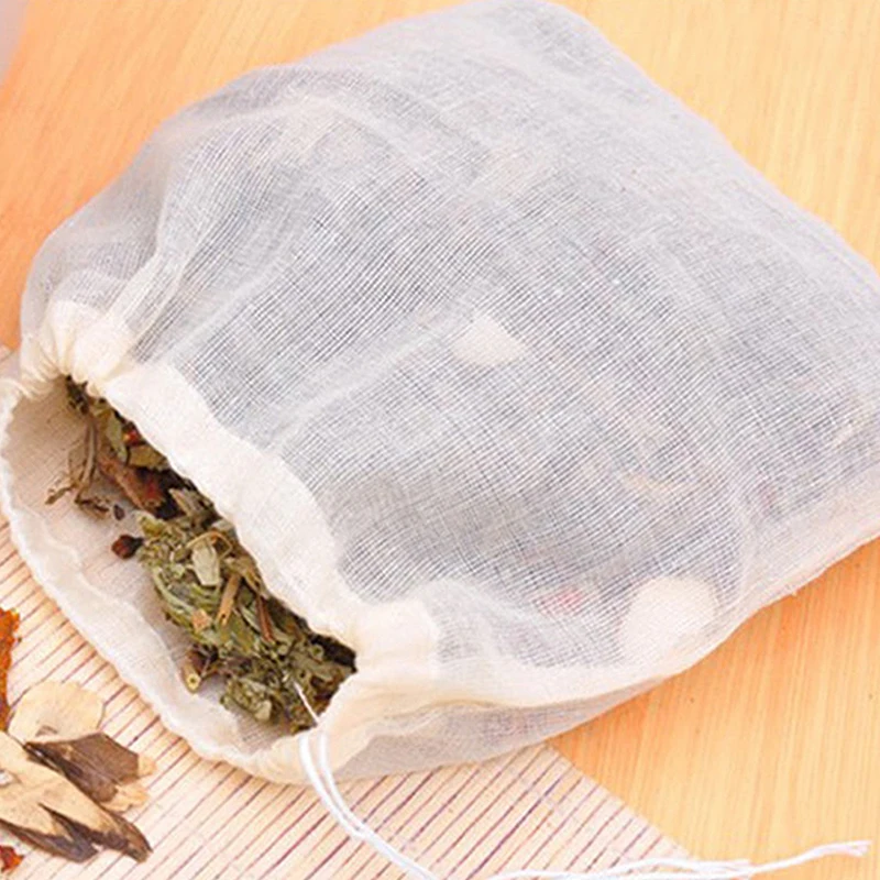 

Separate Cooking Spice String 10pcs Cotton Straining Herb Tea Empty Bags Filter