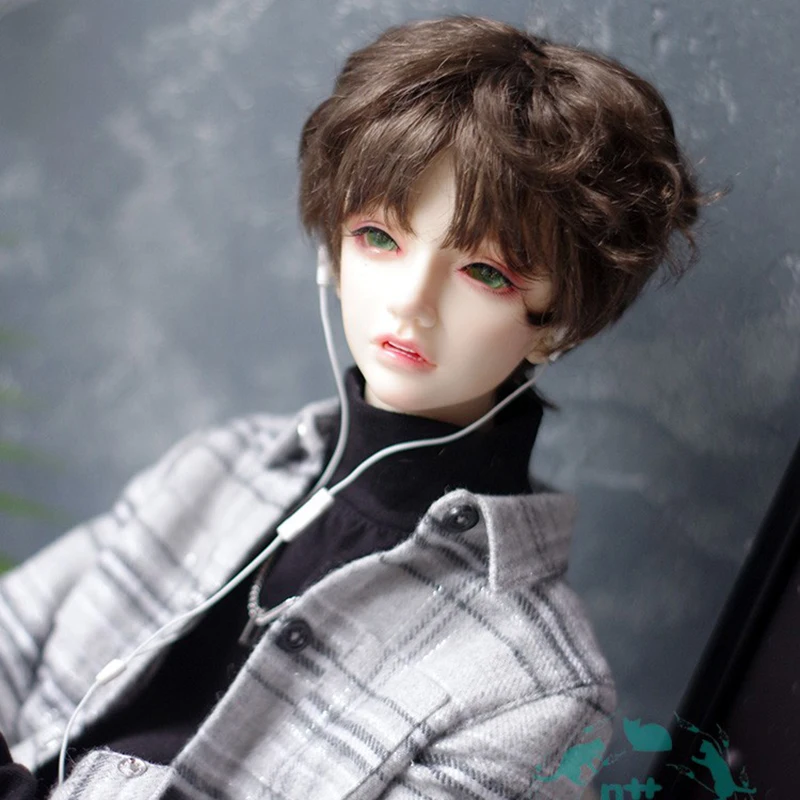 Bybrana BJD кукла имитация парик мохера короткие вьющиеся волосы 1/3 1/4 темно-коричневый Корица