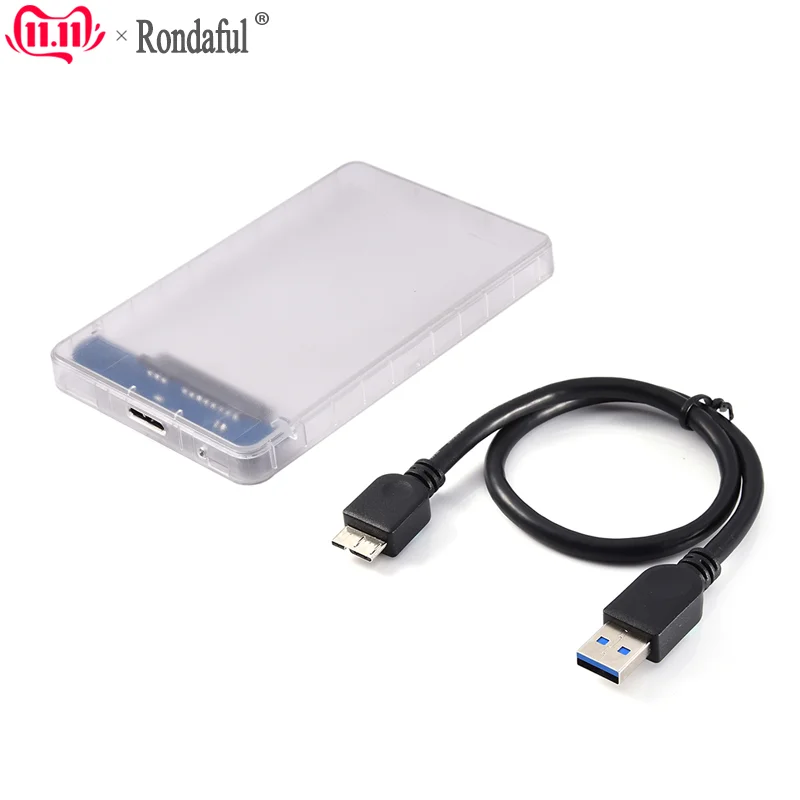 2,5 дюймов HDD чехол USB3.0 на SATA hdd корпус внешний диск коробка 2,5 HDD жесткий диск Корпус CoverShell Поддержка 3 ТБ с USB Дата-кабель