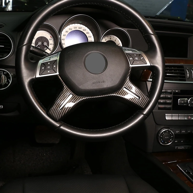 Car Silver Steering Wheel Frame Trim Cover Sticker For Mercedes Benz C E ML GL Class W212 X166 W166 W204 C180 C200 Auto Styling |