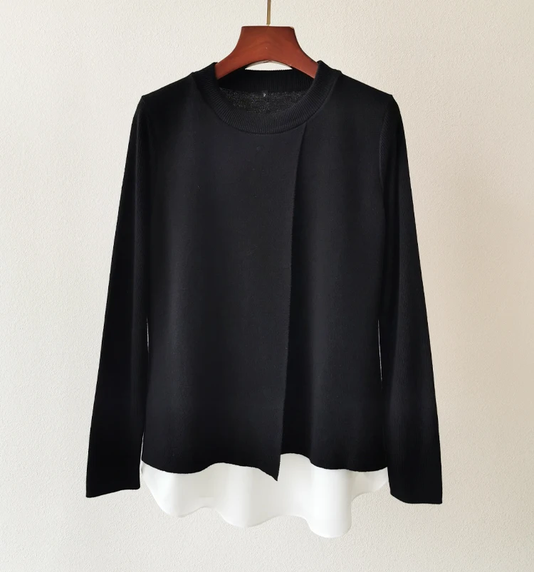 2021 New Spring Collections Black/Pink Jointed Cotton Sweater Size 0- 5 UK Fashion