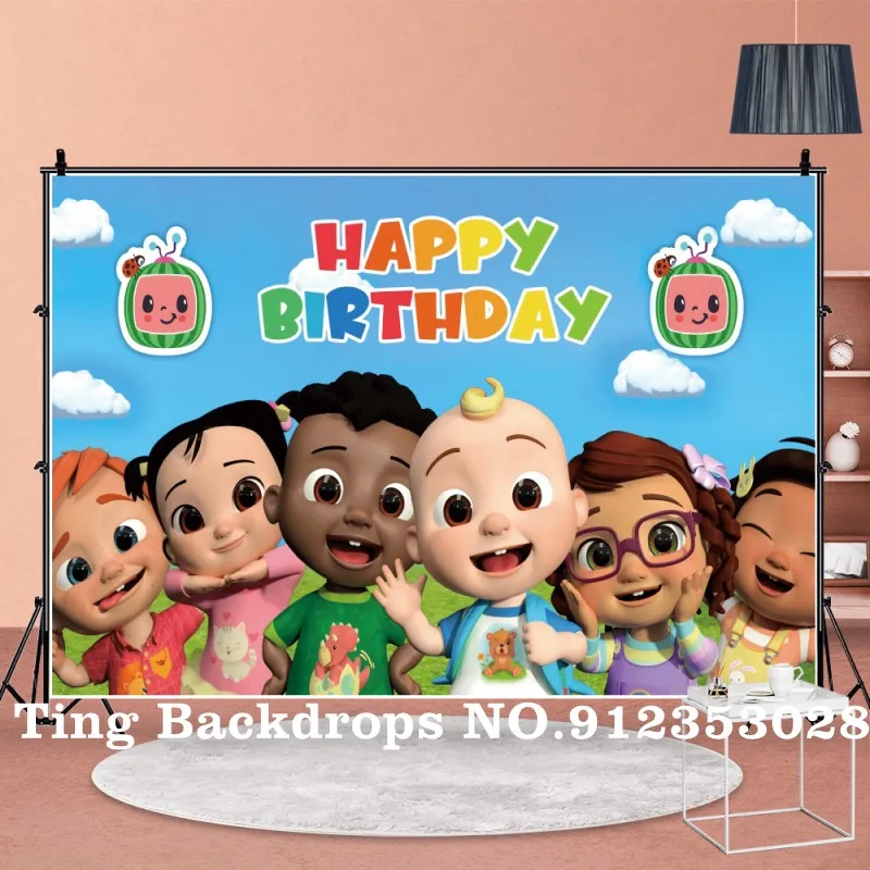 

Праздничный Виниловый фон для детской фотосъемки с изображением торта, голубого неба