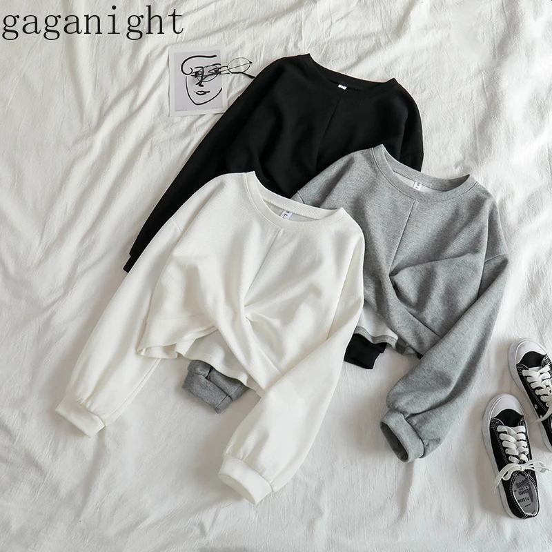 

Gaganight Sexy Hollow Out Lumber Short Solid Hoodies Fashion Cross Design Long Sleeve Sweatshirt Spring 2021 New Pullover Top