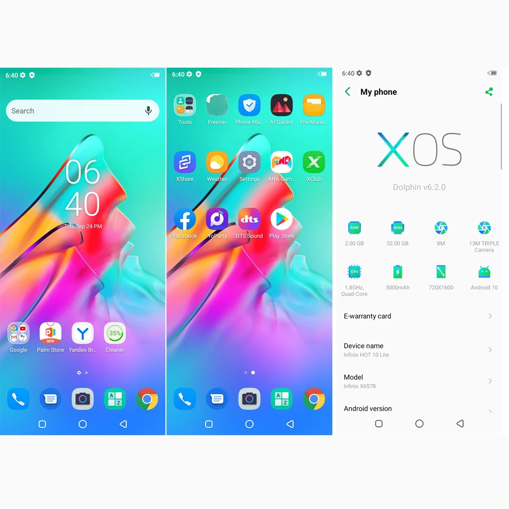 infinix hot 10lite 2gb32gb smartphone 6 6 hd waterdrop sunlight display 5000 mah 13mp triple camera dts audio processing free global shipping