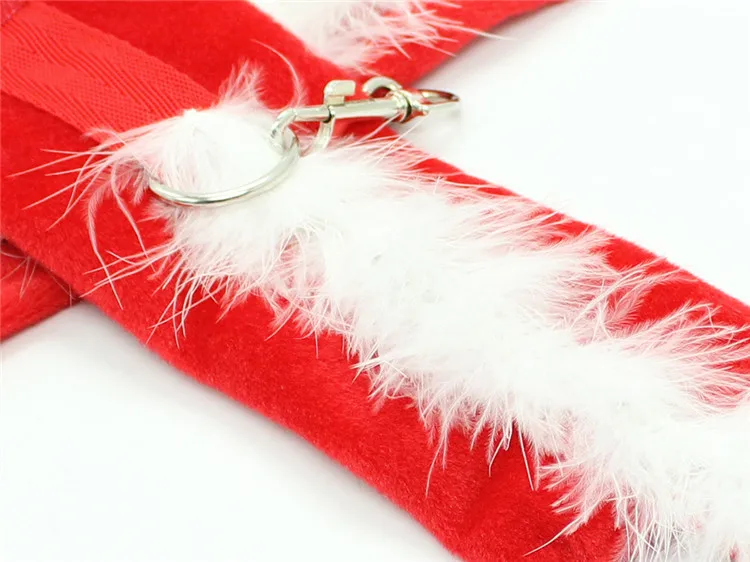 Секс-игрушки плюшевые красные на липучке эротические наручники бандаж Пряжка